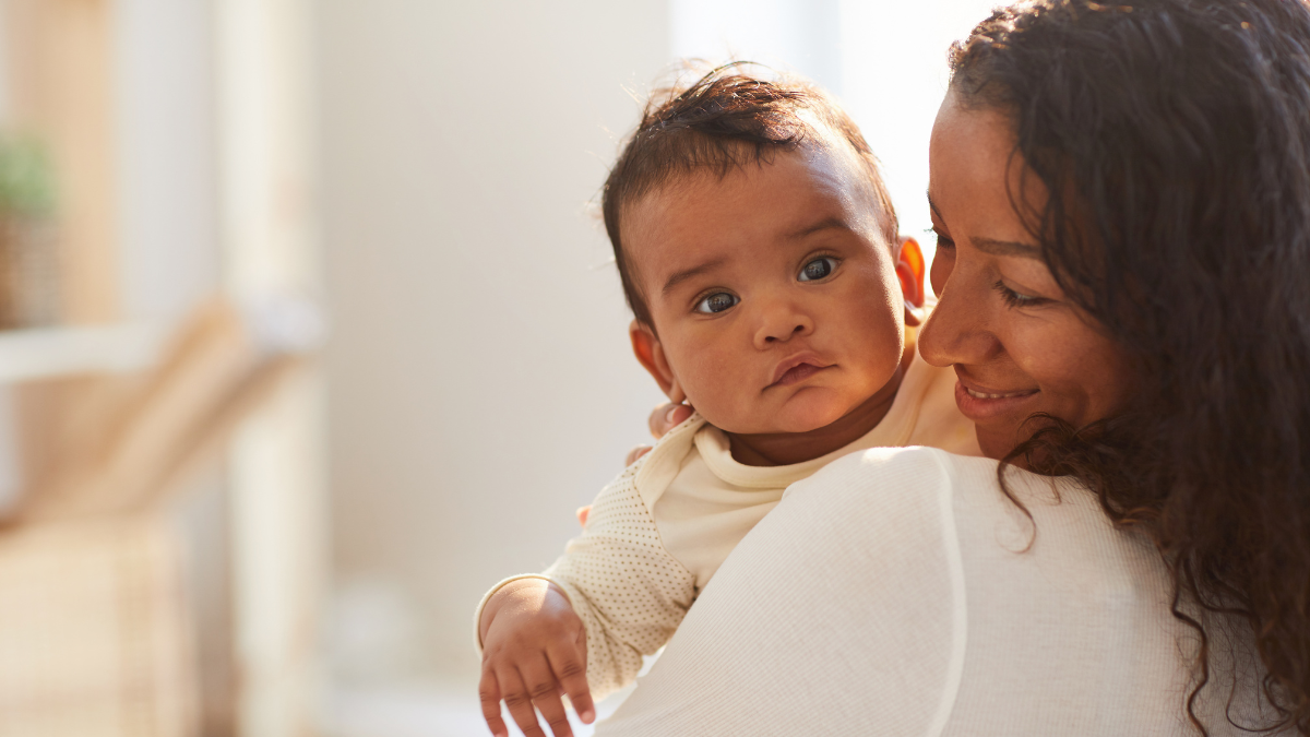 Woman holding baby